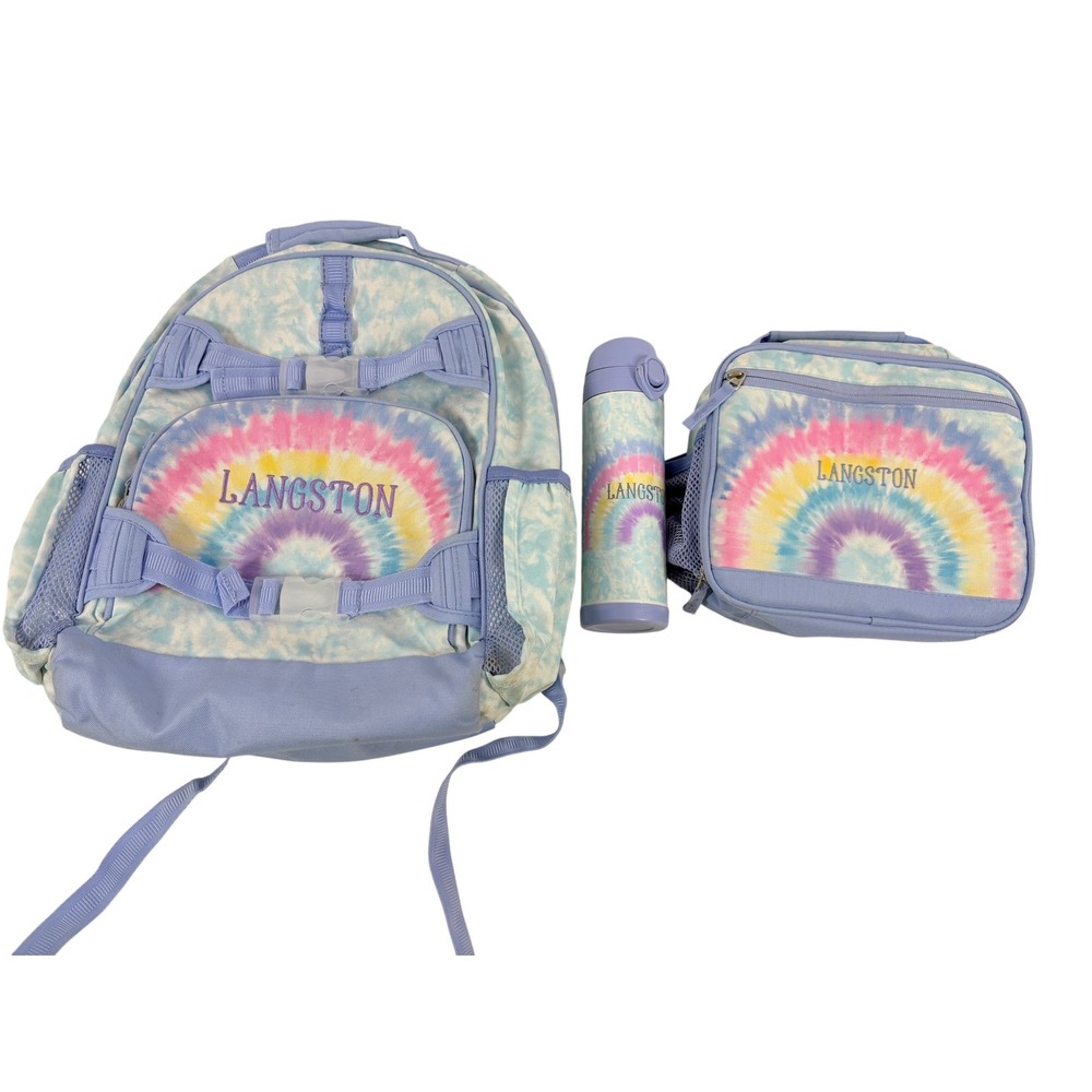 Pottery Barn Kids‎ LANGSTON Backpack Lunch Box Water Bottle Thermos Set Tie Dye